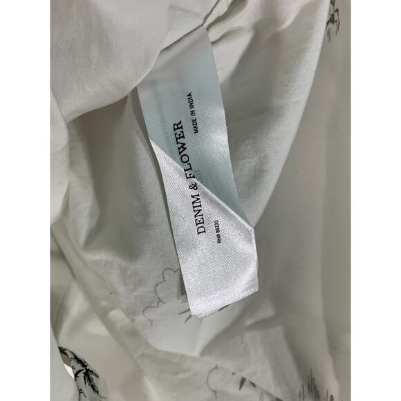 Denim & Flower Tropical Collection Palm Tree Button Down Shirt Large - Picture 10 of 12